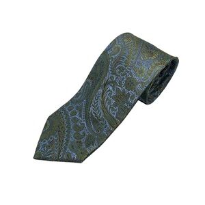 Beau Brummel‎ SOHO Vintage Silk Necktie Green Blue Paisley